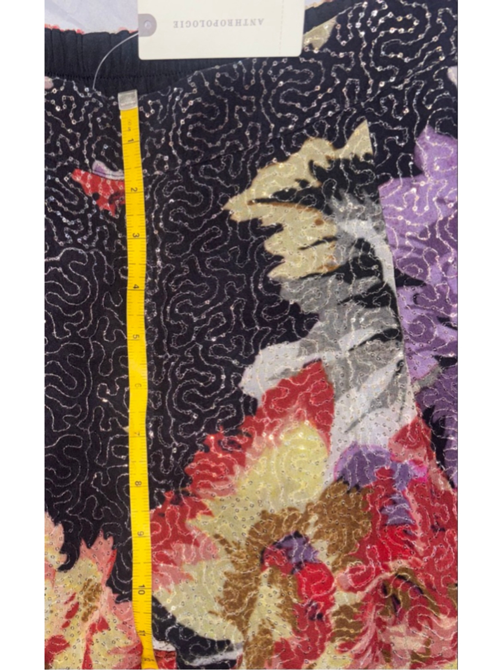 NEW Ranna Gill Designer Avant Garde Sequin Floral WideLeg Pants S Anthropologie - Picture 7 of 10